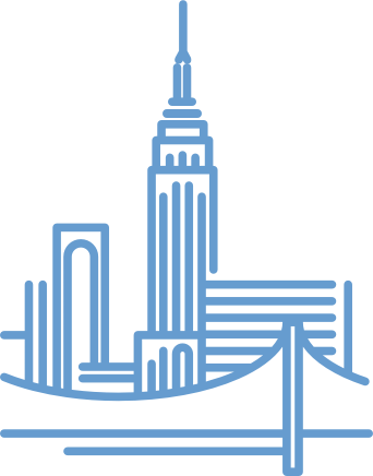 Elevating Agencies That Make The City Great - Ny Skyline 1 Line (342x436), Png Download