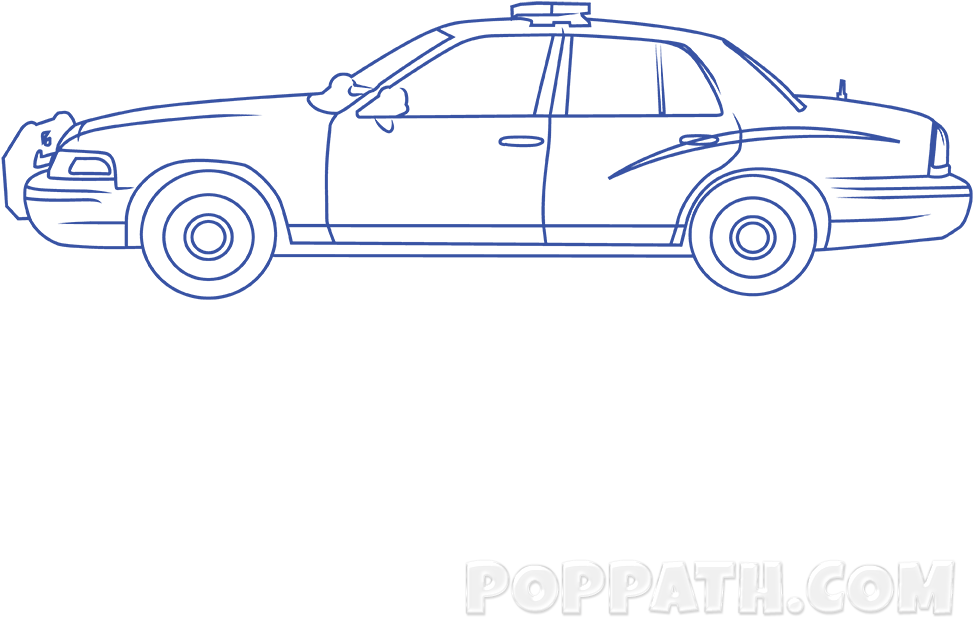 Police Car Drawing At Getdrawings - Car (1000x1000), Png Download