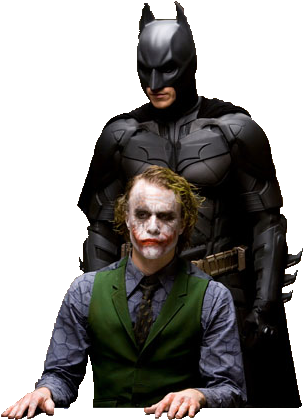 Batman Transparent Images Pluspng - Joker Heath Ledger (313x424), Png Download