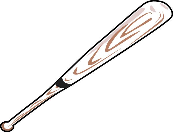 Baseball Bat White Clip Art At Clker - Baseball Bat Clip Art Png (600x459), Png Download
