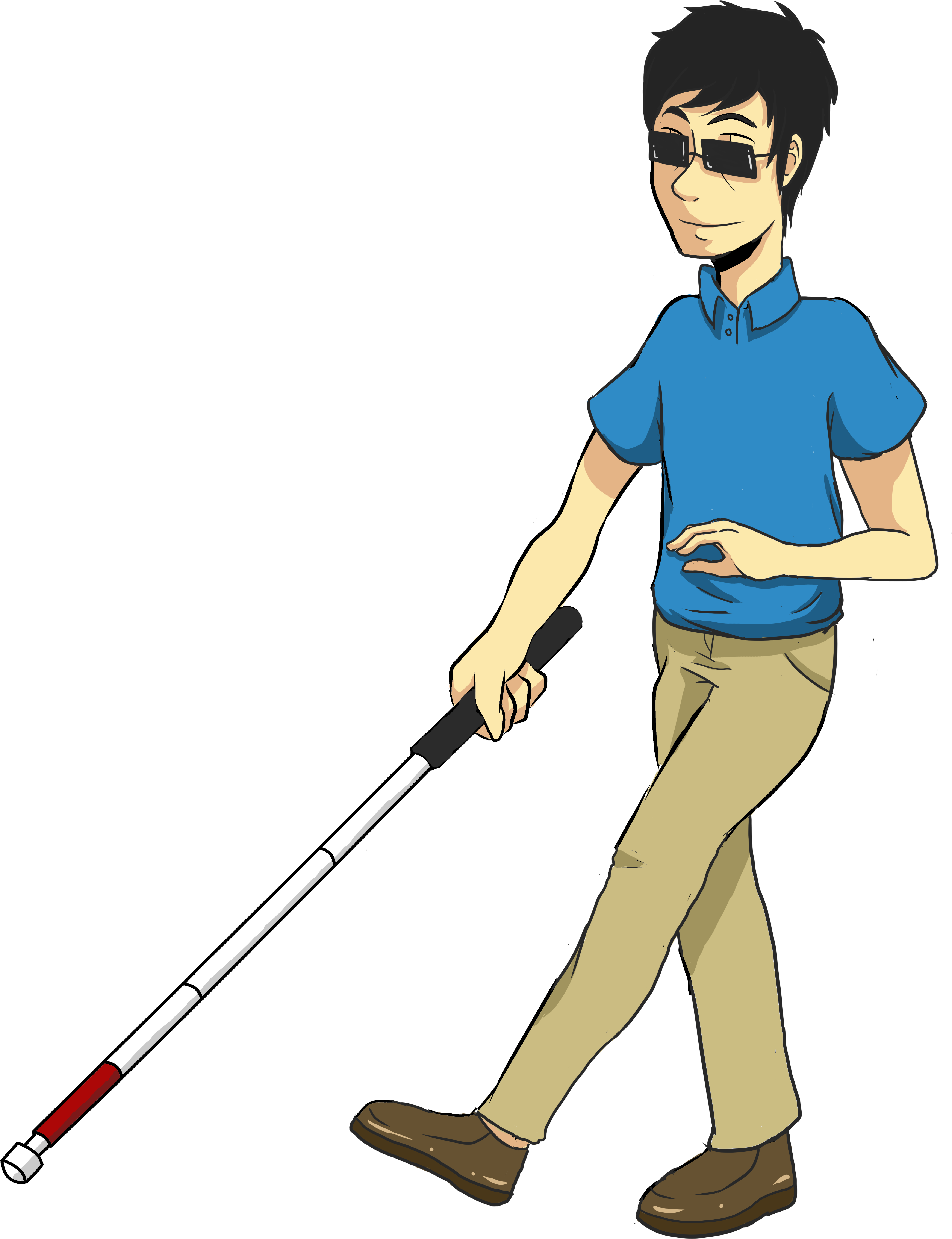 Download Blind Cane Clipart Person With Disability Clipart Full Size Png Image Pngkit
