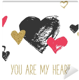 Valentines Day Greeting Card With Hand Drawn Hearts - Greeting Card (400x400), Png Download
