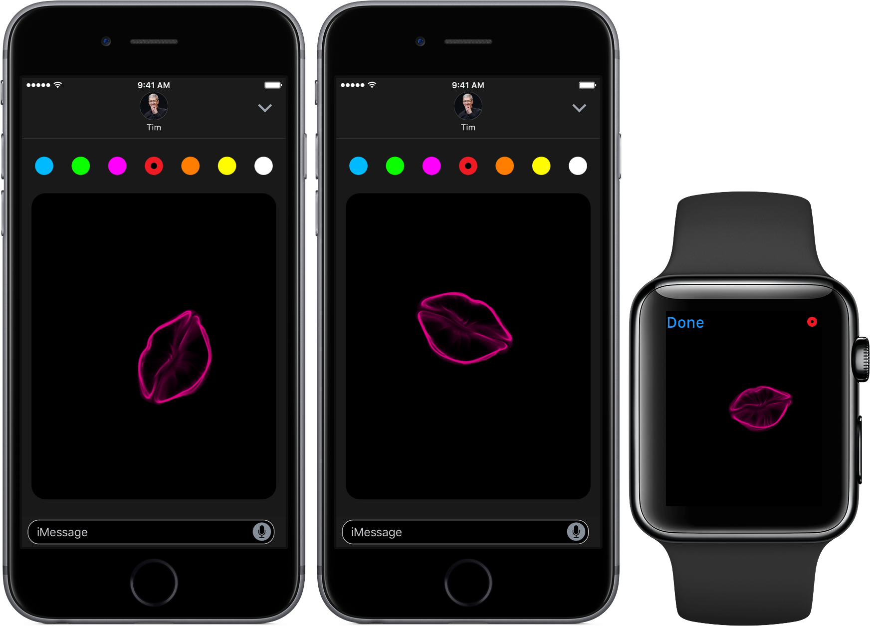 Ios 10 Messages Digital Touch Kisses Space Gray Iphone - Digital Touch Message Kiss (1744x1255), Png Download