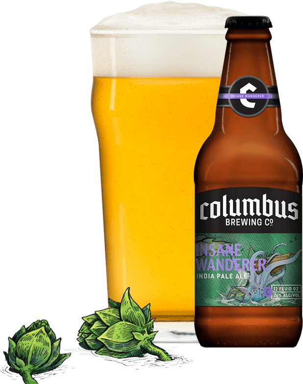 Cbc Insane Wanderer Vol 3 Slide Bottle, Glass, And - Columbus Ipa, 6 Pack, 12 Fl Oz (664x823), Png Download
