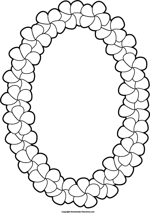 Click To Save Image - Lei Clip Art Black And White (519x736), Png Download