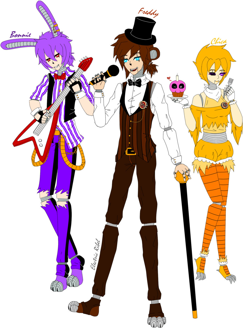 Human Freddy And Chica (1024x1334), Png Download