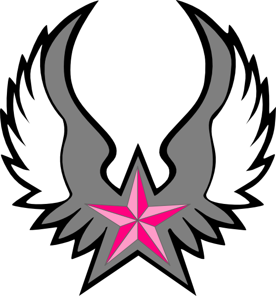 Star Logo With Wings (558x598), Png Download