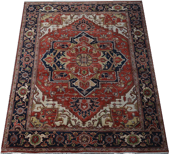 The Traditional Bedroom Area Rug - Ecarpet Serapi Heritage Dark Copper Rug - 8'-0" X 10'-0" (1000x1000), Png Download