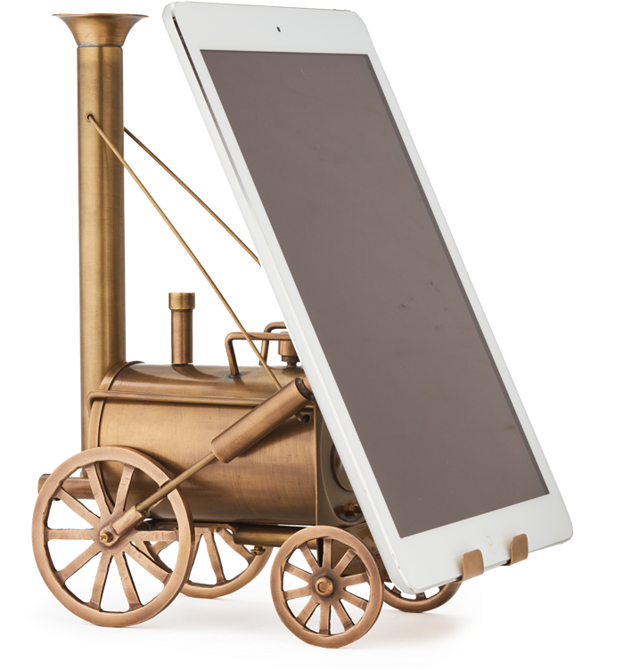 Locomotive Phone Or Tablet Brass Stand - Pendulux (1000x1000), Png Download