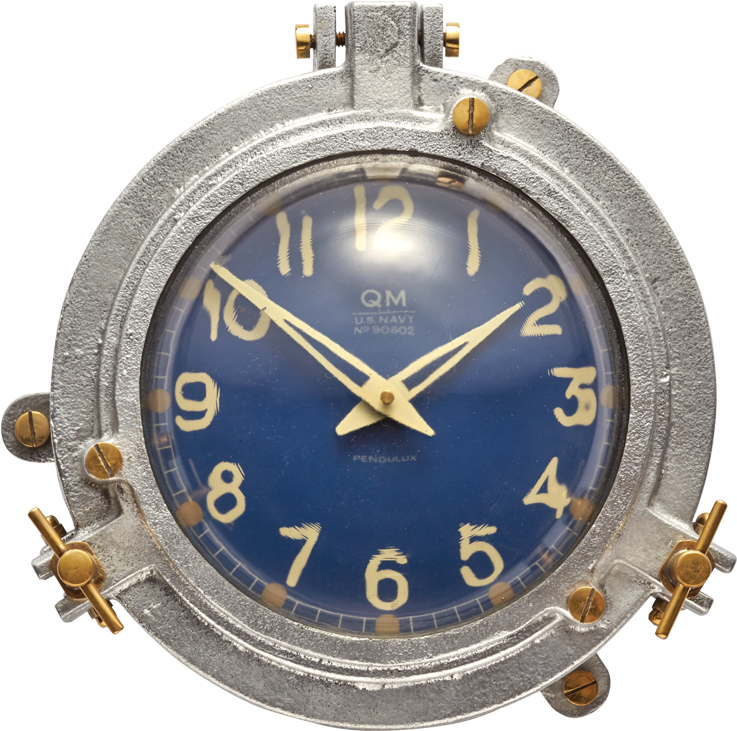 Quartermaster Wall Clock Blue (1000x1000), Png Download