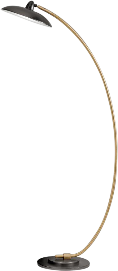 Curved Black Bronze Lamp With English Brass By Gustavian - Circle (422x971), Png Download