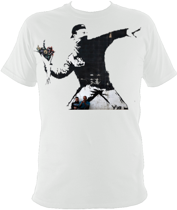 Banksy - Banksy Flower Thrower Jerusalem (595x680), Png Download