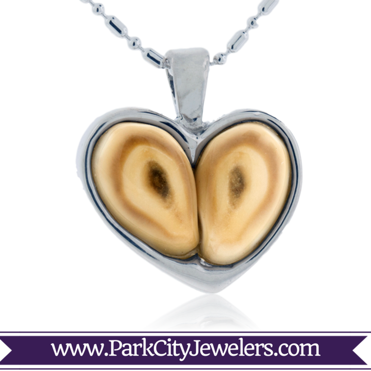Elk Ivory Heart Pendant - Elk Ivory And Diamond Ring (760x760), Png Download