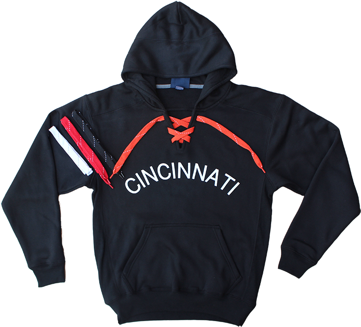 Cincinnati Hoodie With Football Team Laces From 365cincinnati (750x683), Png Download