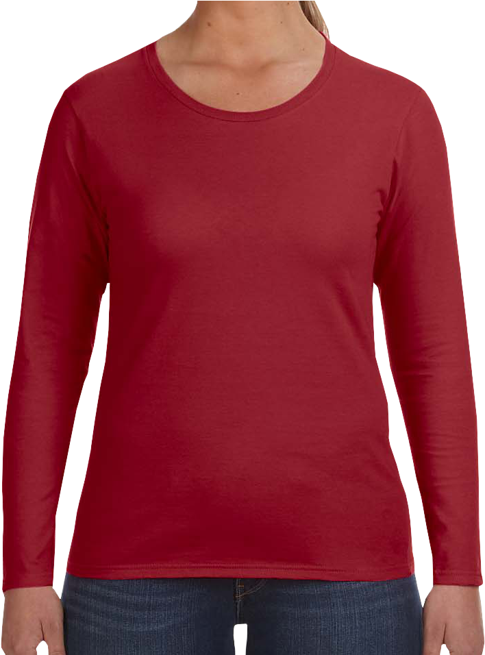 884l Pf Anvil Ladies' Ringspun Long Sleeve T Shirt - Sweatshirt (955x955), Png Download