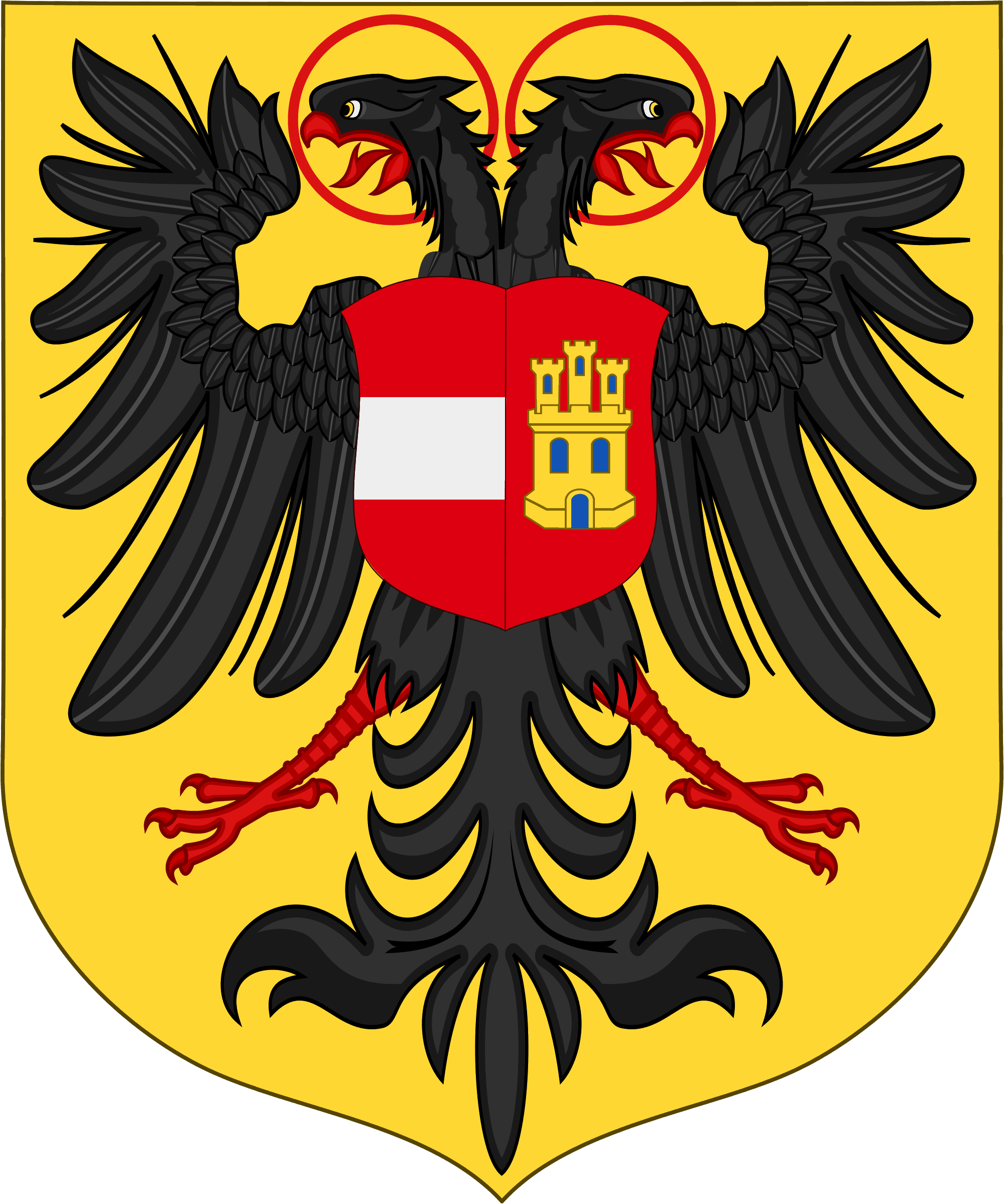 Holy Roman Empire - Arms Of Maximilian I Holy Roman Emperor (2000x2398), Png Download