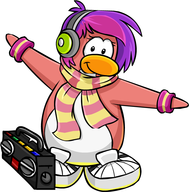 Svg Black And White Boombox Clipart Classic - Club Penguin Funny (720x720), Png Download