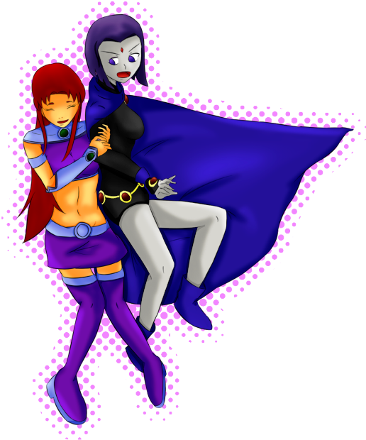 Starfire Holding Raven's Hand Rnd2847starfire Holding - Raven Teen Titans Go Real (600x681), Png Download
