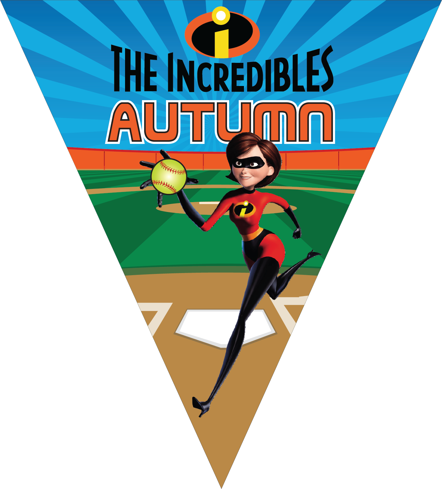 The Incredibles Triangle Individual Team Pennant - Incredibles (1435x1587), Png Download