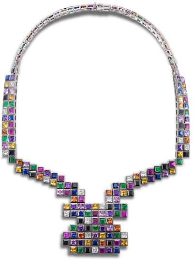 Diamond, Emerald, Amethyst, Ruby And Sapphire Random - Solange Azagury Partridge Necklace (594x594), Png Download