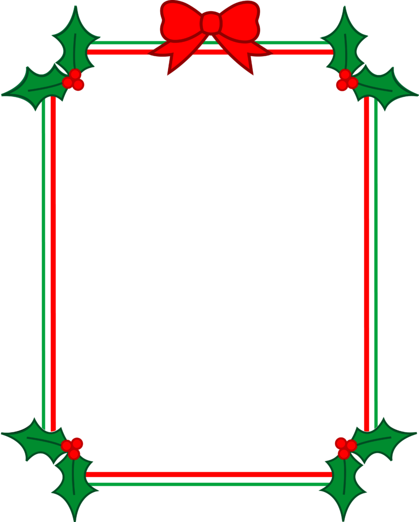 Holly Clipart Border Rainbow - Transparent Background Christmas Border (823x1024), Png Download