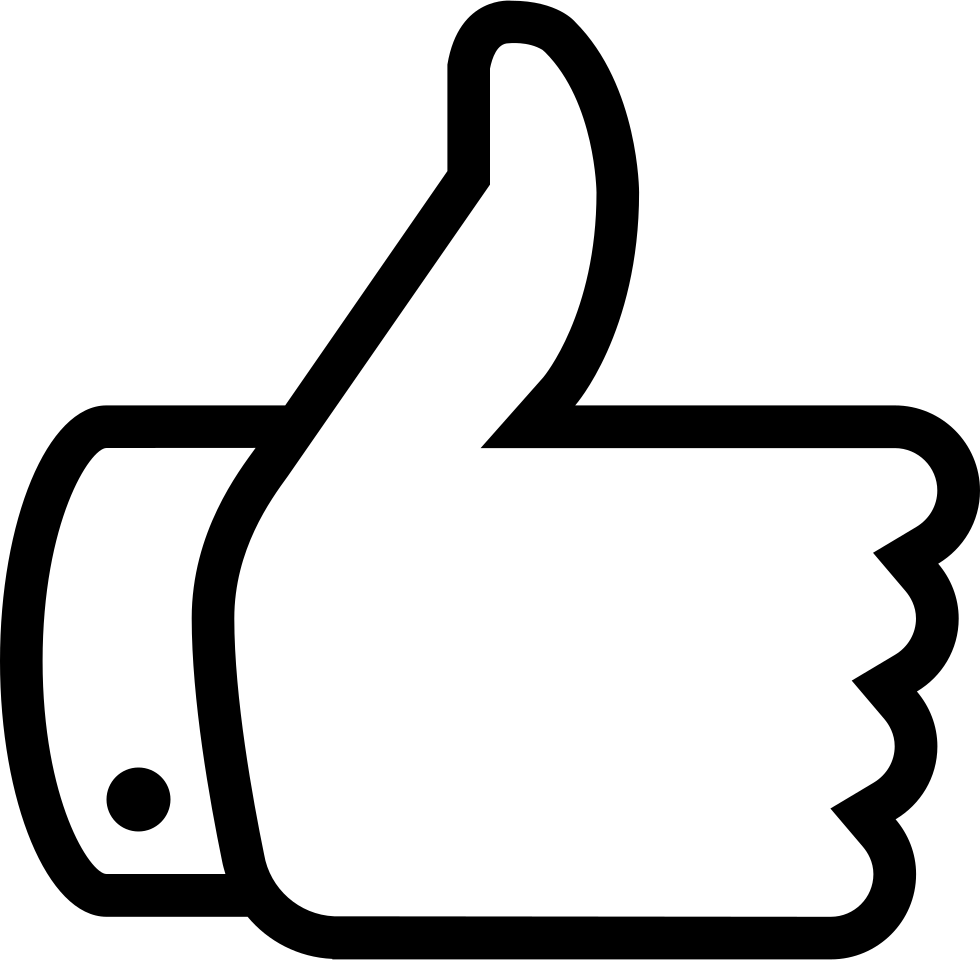 Youtube Thumbs Up Symbol - Thumbs Up Line Icon (980x960), Png Download