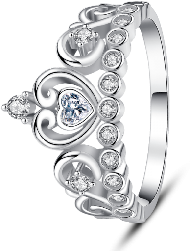 My Princess Tiara Ring - Platinum (600x600), Png Download