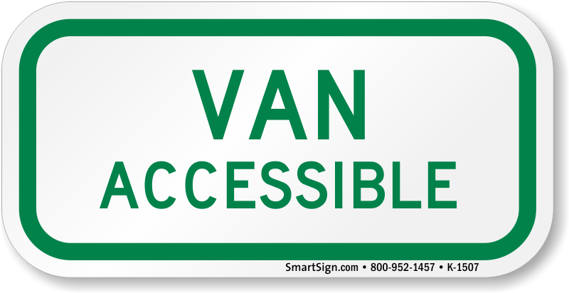 Van Accessible Aluminum Ada Handicapped Sign - Van Accessible Sign (800x412), Png Download