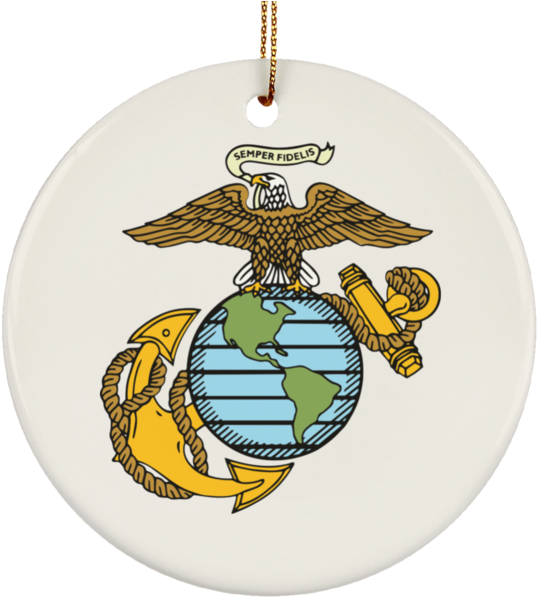 Eagle Globe & Anchor Ceramic Ornament (600x600), Png Download