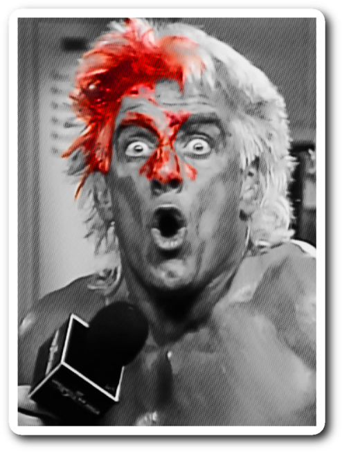 Wooooo Sticker - Ric Flair Blood Shirt (690x690), Png Download