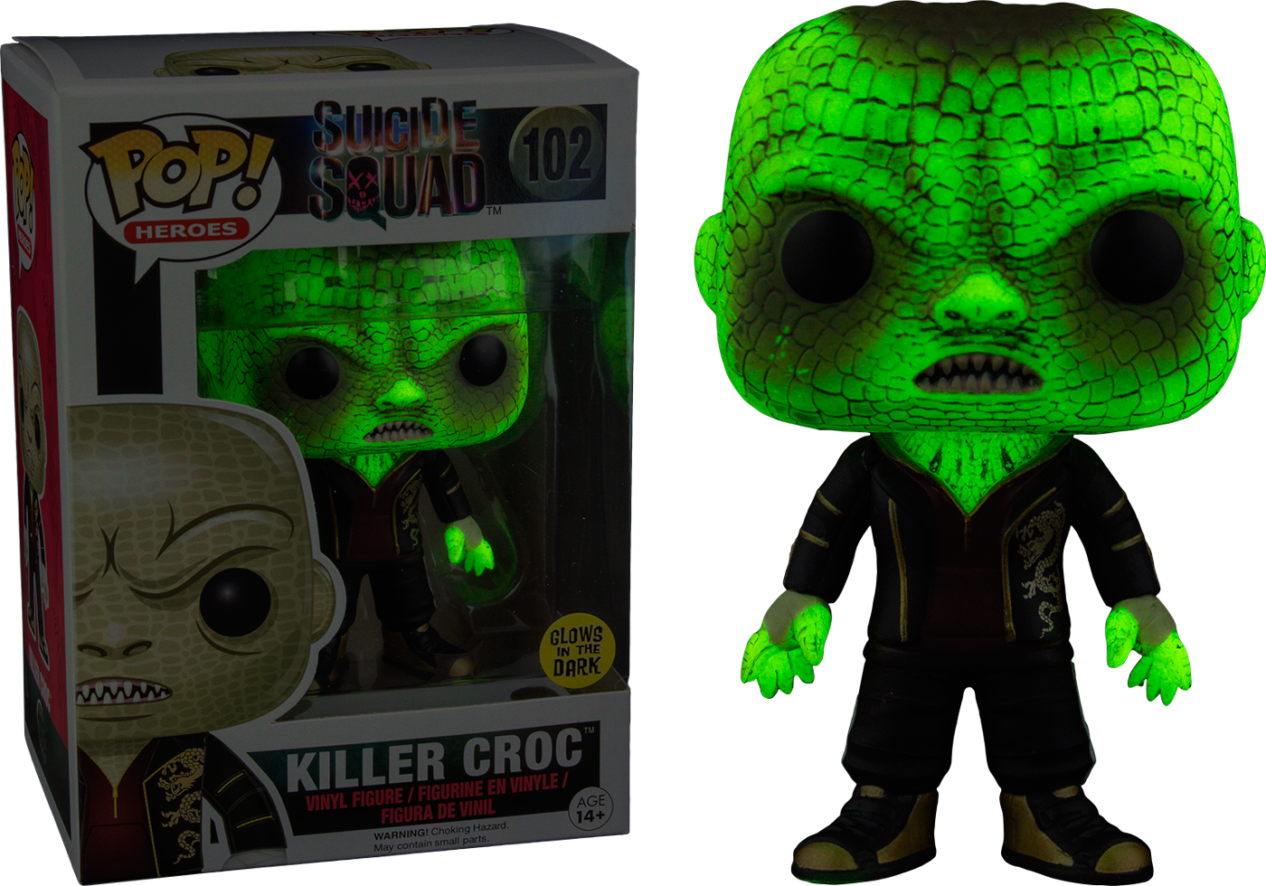 Killer Croc Glow In The Dark Pop Vinyl Figure - Glow In The Dark Killer Croc Funko Pop (1400x980), Png Download