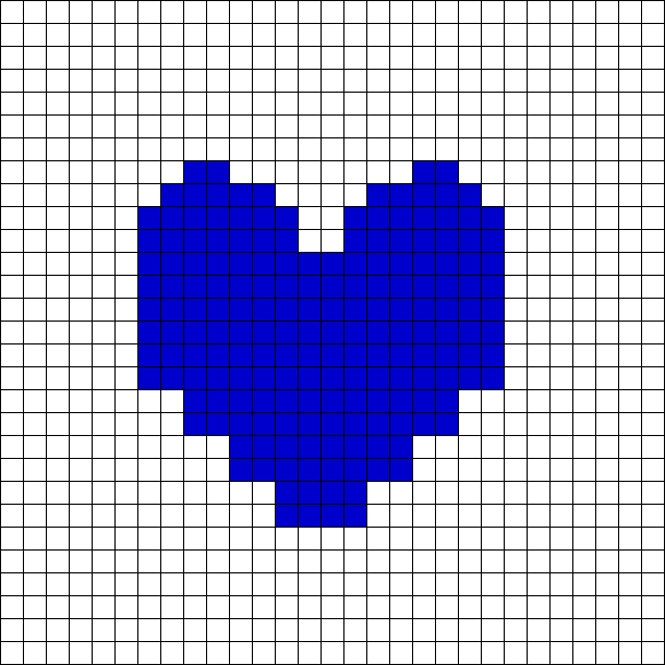 Undertale Blue Soul - 8 Bit Yin Yang (610x610), Png Download