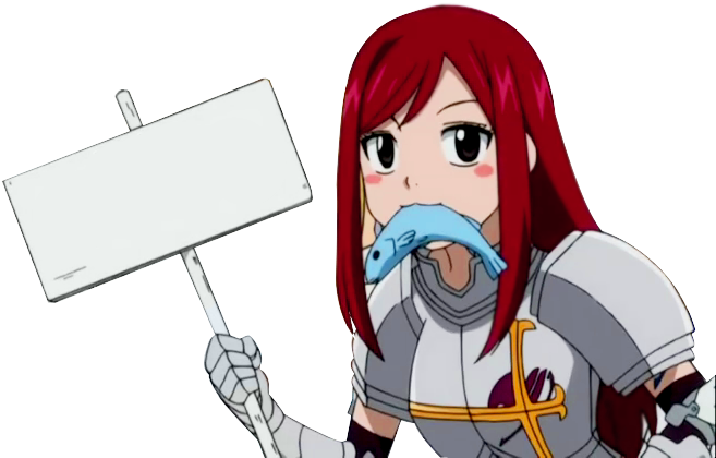 Erza Scarlet - Google Search - Anime Character With Sign (848x480), Png Download