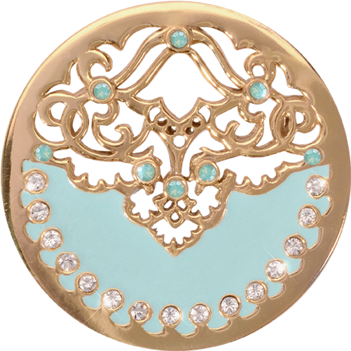 Nikki Lissoni Blue Velvet Medium Gold Plated Coin - Nikki Lissoni Blue Velvet Gold Plate Medium Coin (600x600), Png Download