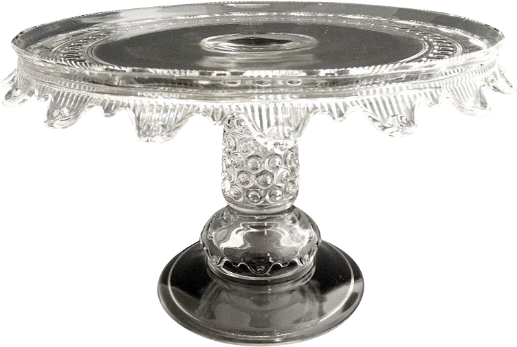 Antique Ripley Glass Cake Stand Salver Button Band - Transparent Cake Stand (760x760), Png Download