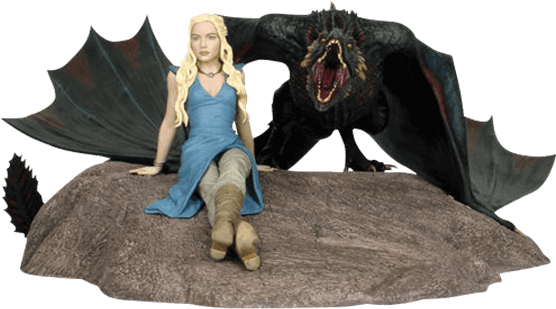 Daenerys And Drogon Limited Edition Statue - Game Of Thrones - Daenerys & Drogon Statue (555x555), Png Download