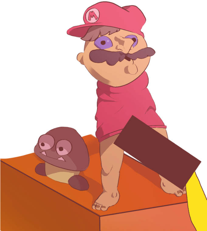 Various Examples - Mario Taking A Piss (680x780), Png Download