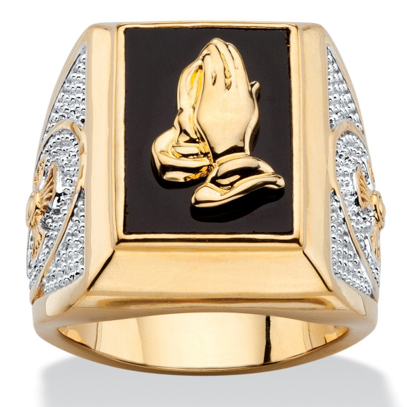 Seta Men's Black Onyx 14k Gold Plated Ring - Hand Ring Images Man Gold (715x715), Png Download