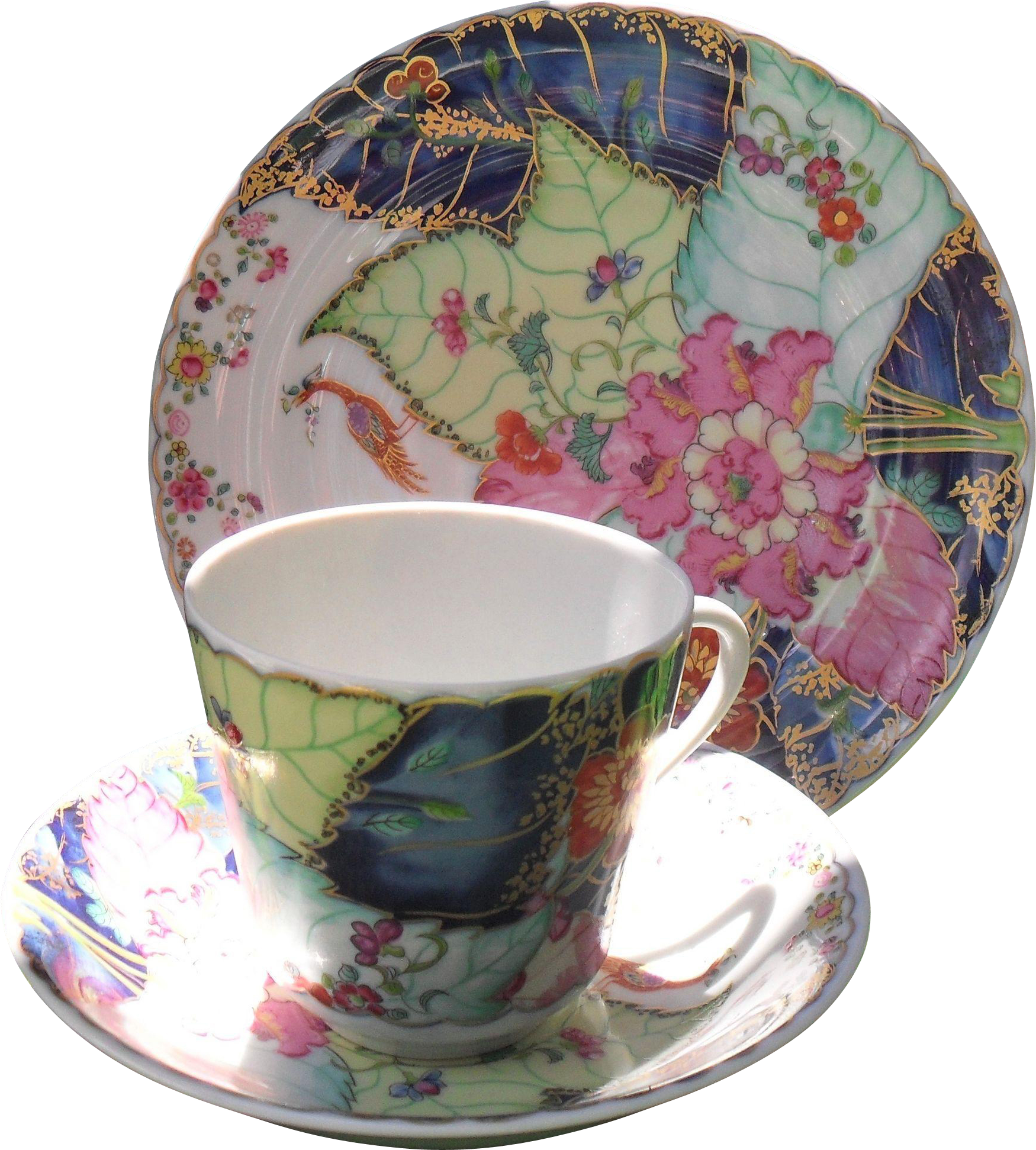 Mottahedeh Tobacco Leaf Pattern Teacup And Saucer And - Mottahedeh Tobacco Leaf Large Leaf Dish (1942x1942), Png Download