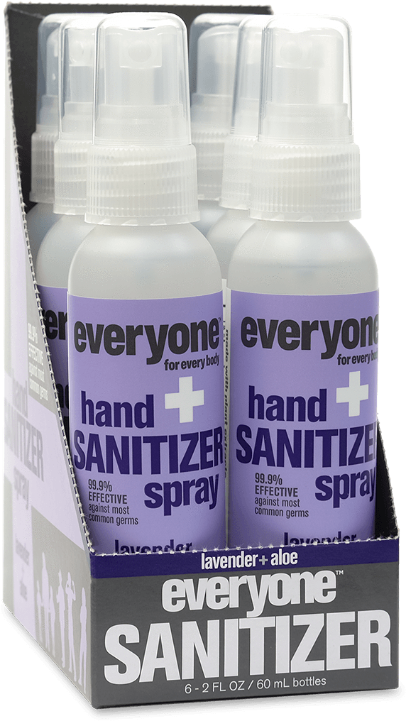 Everyone Lavender & Aloe Hand Sanitizer Spray 6 Pack - Everyone Hand Sanitizer, Gel, Coconut + Lemon - 2 Fl (1500x1500), Png Download