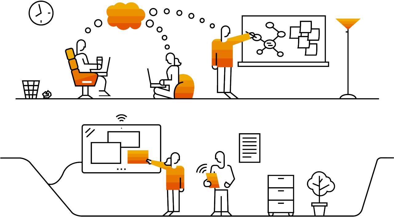 Illustration Of Colleagues Collaborating To Solve A - Collaborative Working Environment (1280x720), Png Download