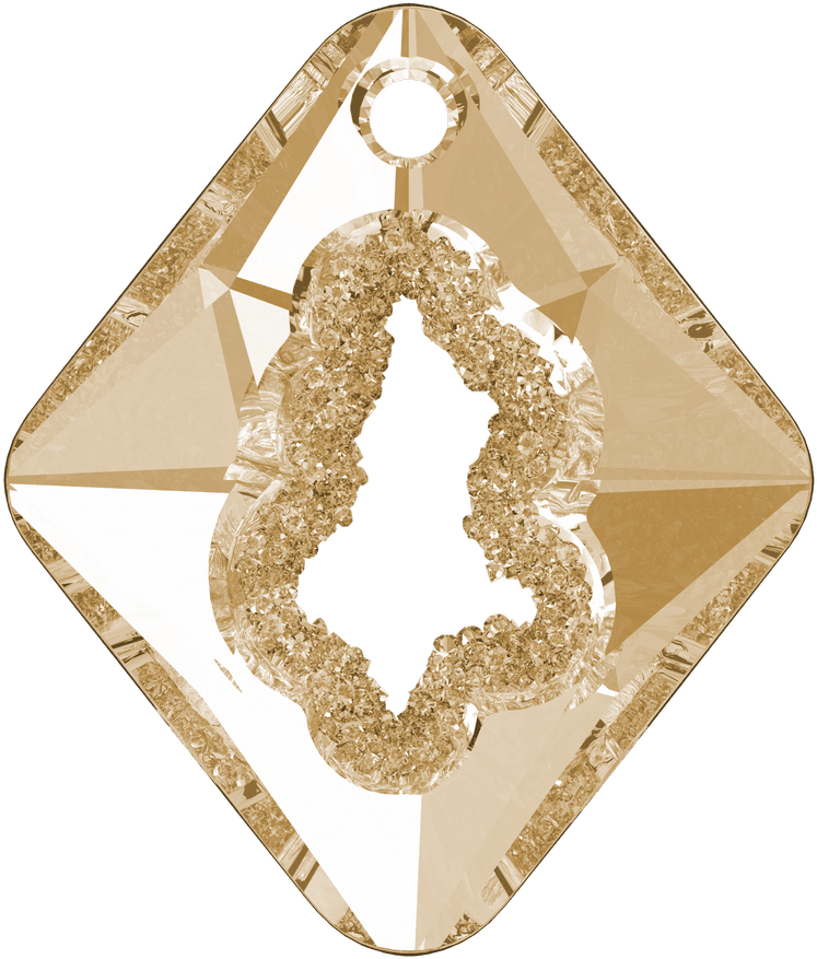 Swarovski 6926 Cr Golden Shadow - Swarovski 6926 Growing Crystal Rhombus Pendant, 36mm (900x900), Png Download