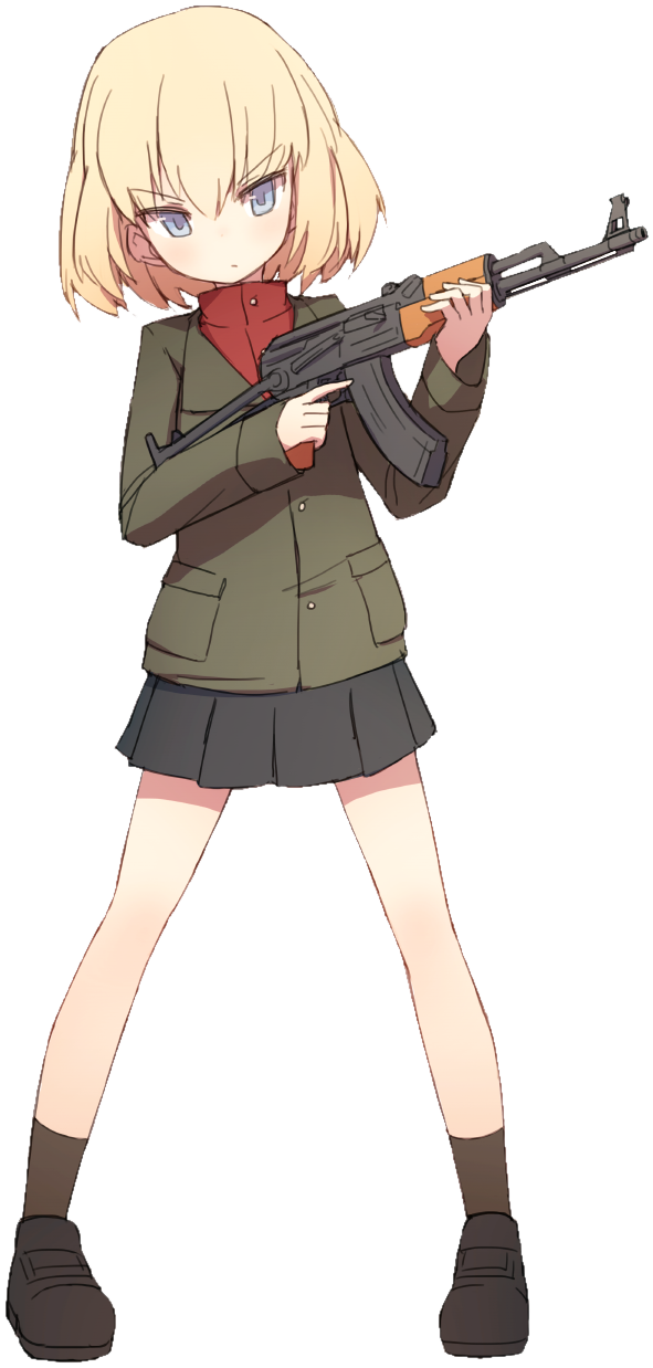 1520545361499 - Anime Girl With Ak 47 (754x1297), Png Download