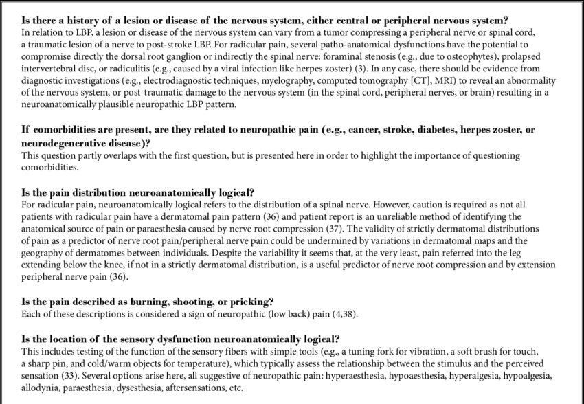 Screening The Criteria For Neuropathic Pain In Lbp - Poetry (850x588), Png Download