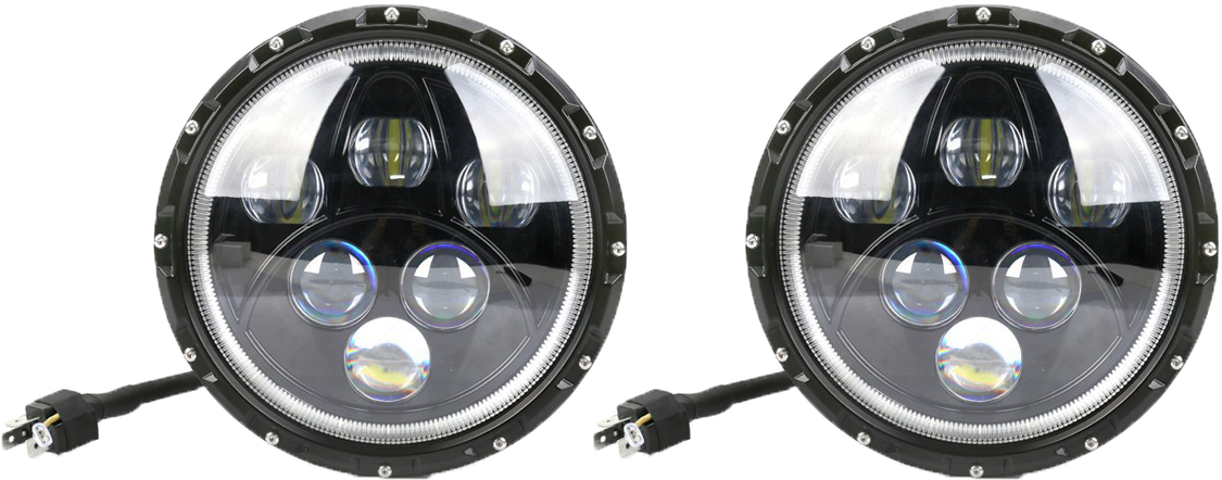 Jeep Wrangler Onyx Led Headlights (1200x520), Png Download