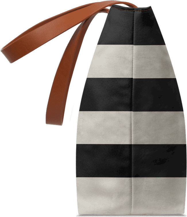 Dailyobjects Vintage Black Stripes Fatty Tote Bag Buy - Leather (900x900), Png Download