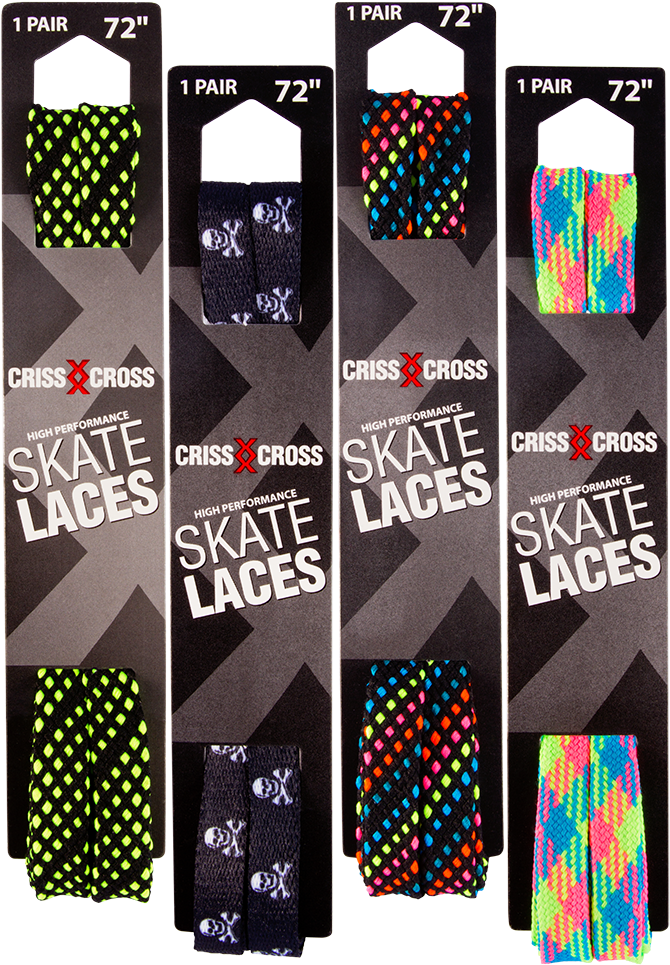 Criss Cross Laces Medium Width - Lacets De Roller Riedell Lacets Rainbow Plaid Rainbow (1000x1000), Png Download