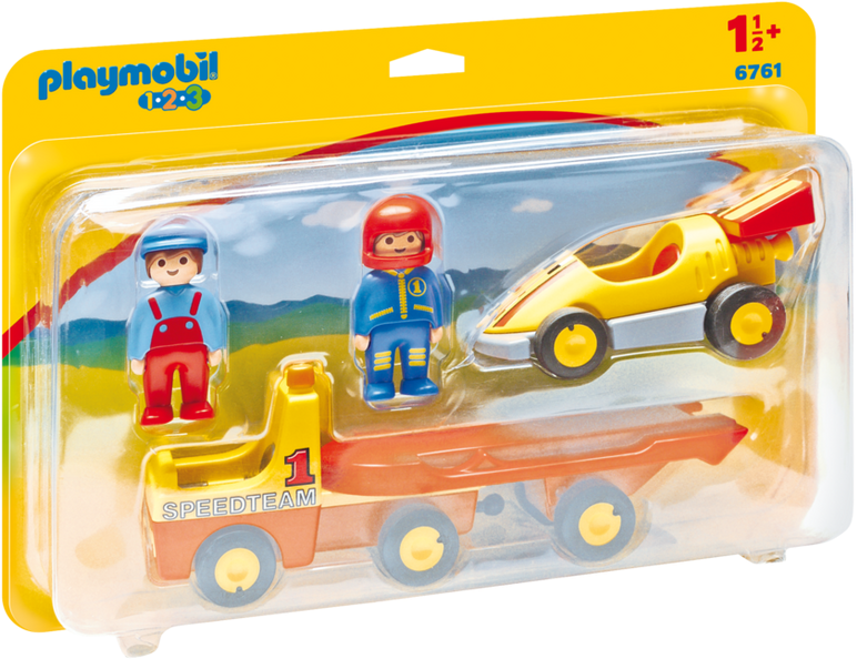 Tow Truck With Race Car - Playmobil 6761 Tow Truck With Race Car (940x658), Png Download