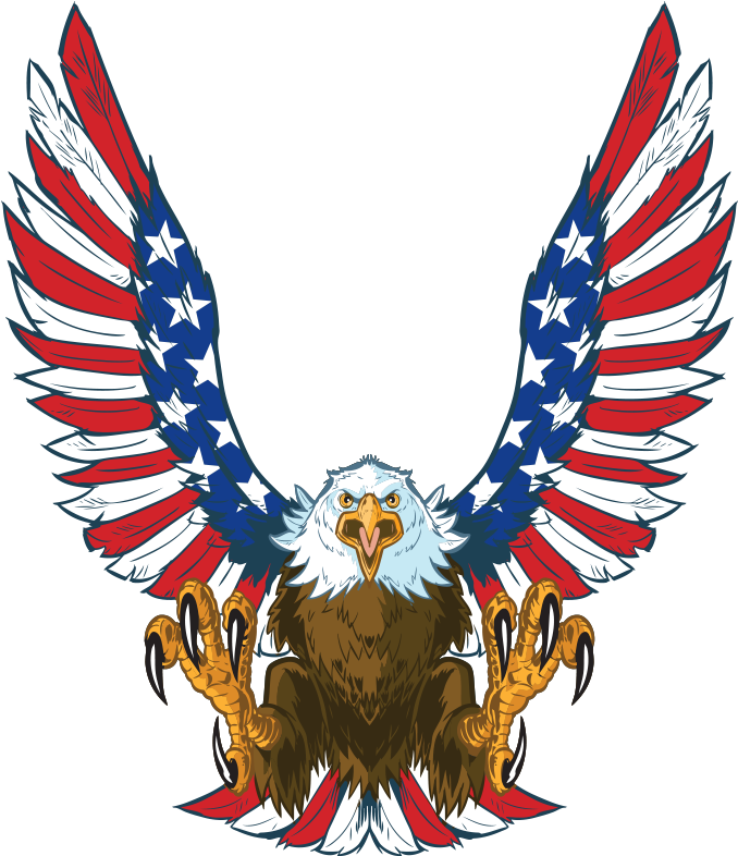 Mini Cornhole Patriotic Eagle Decals - American Bald Eagle Clipart (893x785), Png Download