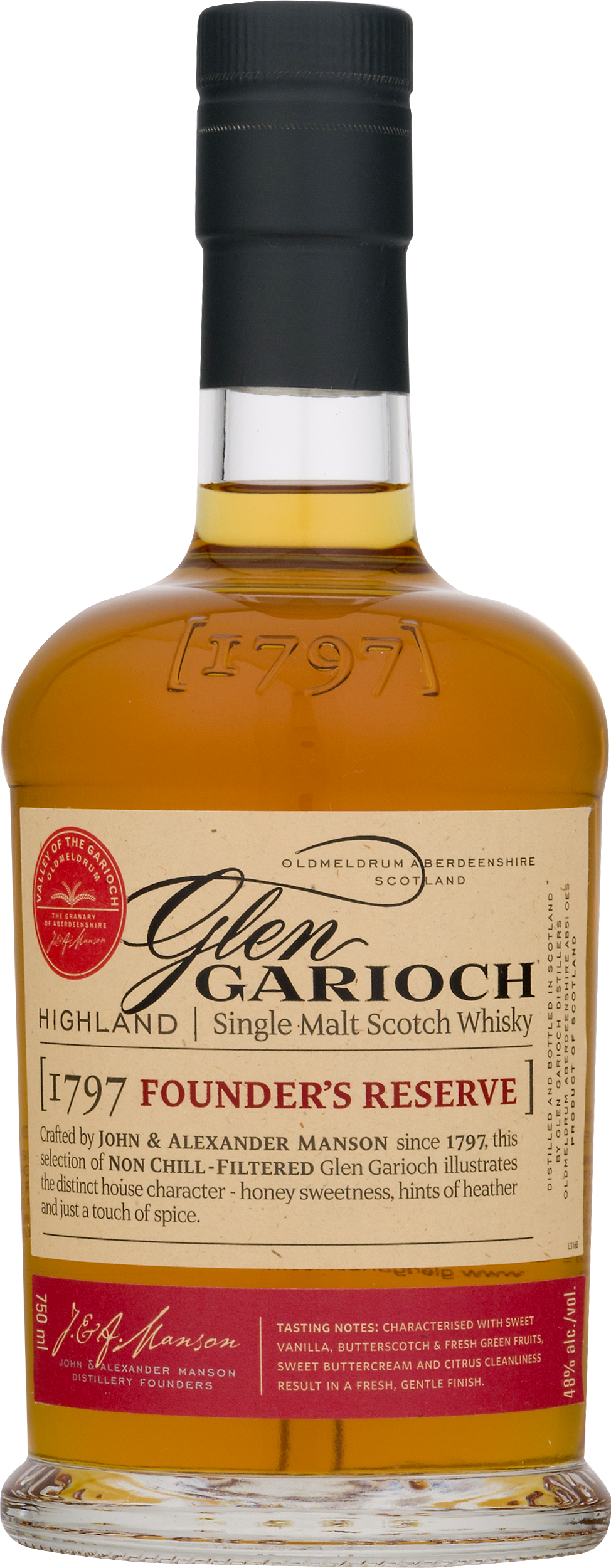 Glen Garioch 1797 Founders Reserve Highland Single - Glen Garioch Founder's Reserve Scotch (974x2500), Png Download